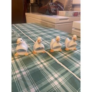 Vintage 4 Geese Napkin Holders Ceramic 1990s Country Farmhouse Kitchen EUC